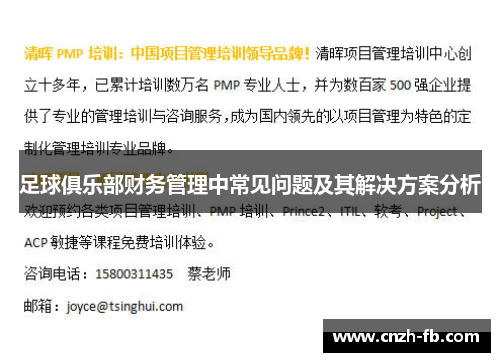 足球俱乐部财务管理中常见问题及其解决方案分析
